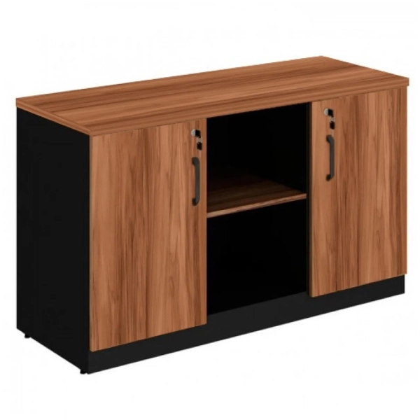 Armário Baixo Credenza - 1,20x0,74X0,45m - Málaga/ Preto