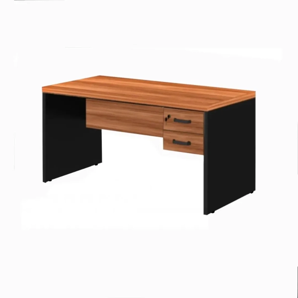 Mesa Escritório 1,50X0,70M - 02 gavetas - Malaga/Preto